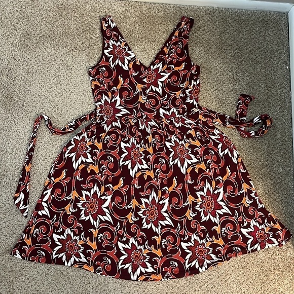 Loft Midi Sleeveless Multi Floral Dress Women’s M - Picture 3 of 14